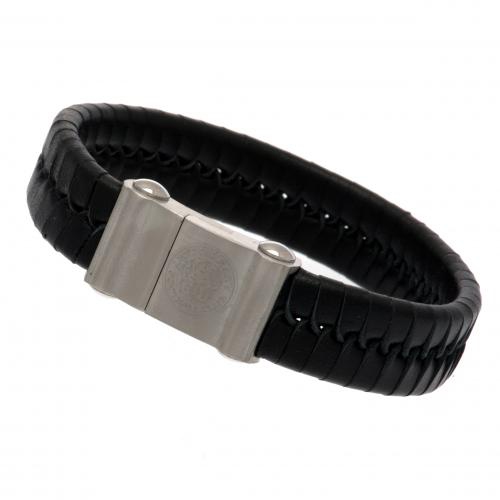 Leicester City náramek Single Plait Leather Bracelet