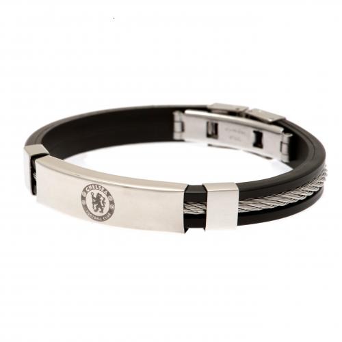 FC Chelsea silikonový náramek Silver Inlay Silicone Bracelet
