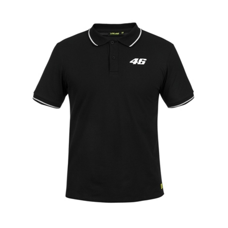 Valentino Rossi pánské polo tričko black logo VR46 white Core