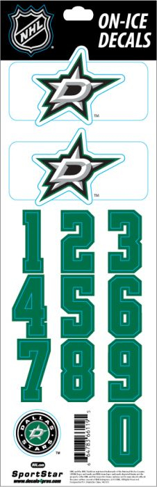 Dallas Stars samolepky na helmu Decals