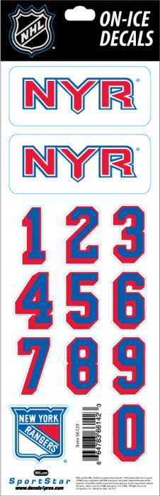 New York Rangers samolepky na helmu Decals