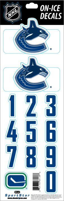 Vancouver Canucks samolepky na helmu Decals