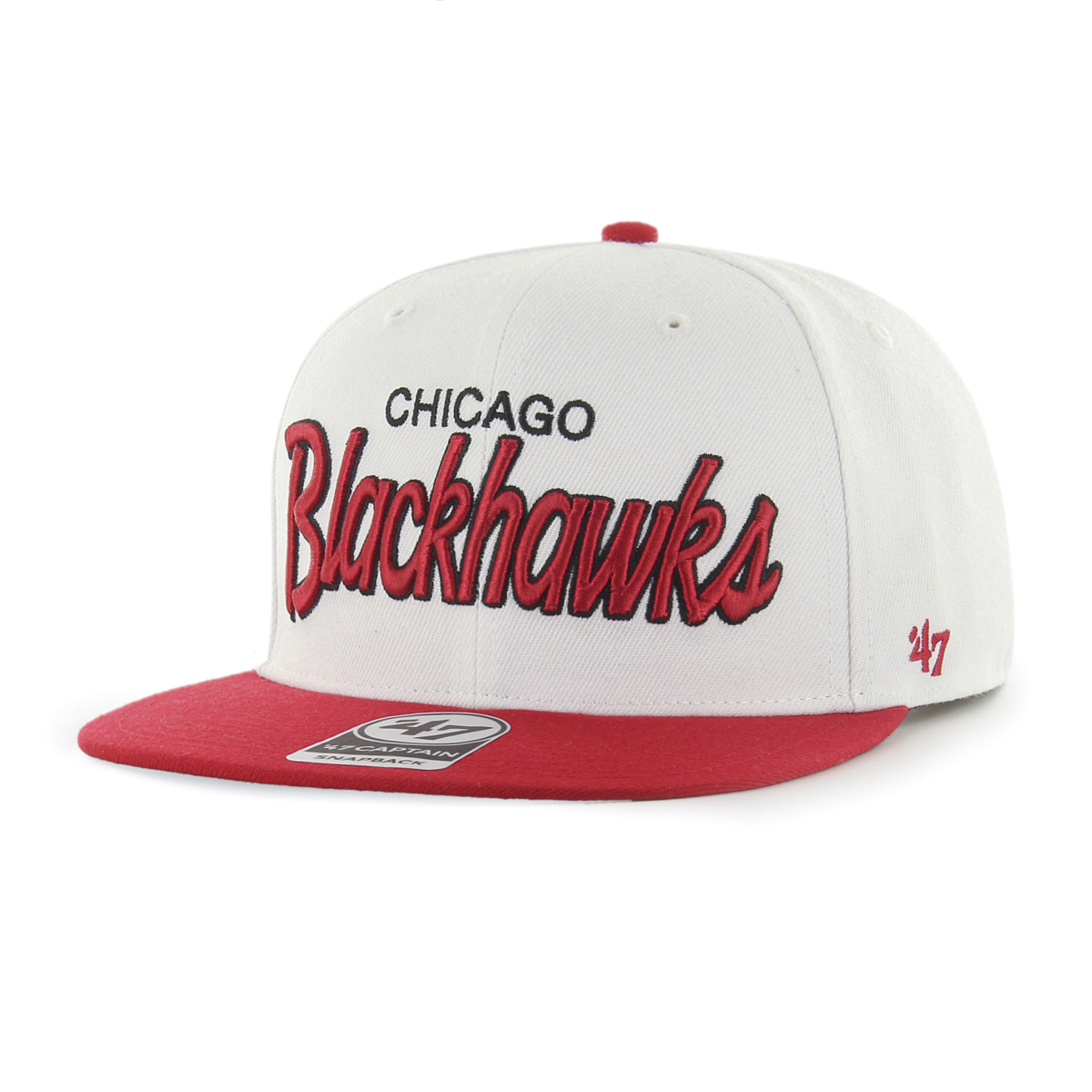 Chicago Blackhawks čepice flat kšiltovka Crosstown Script Two tone 47 CAPTAIN NHL WR