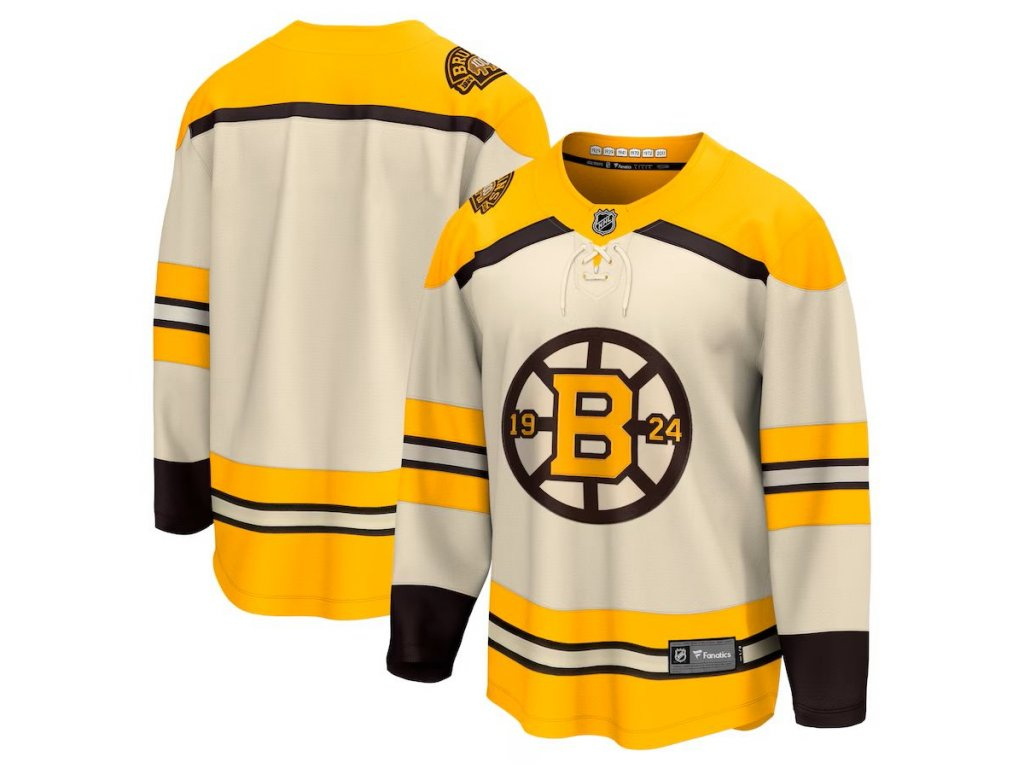 Boston Bruins dětský hokejový dres Cream 100th Anniversary Replica Jersey
