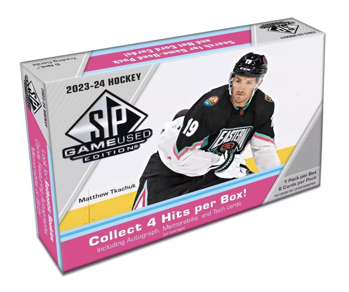 NHL boxy hokejové karty NHL 2023-24 Upper Deck SP Game Used Hobby Box