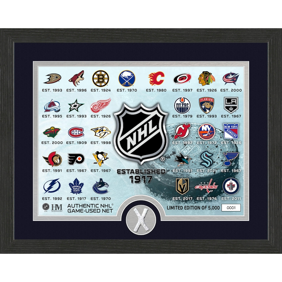 NHL produkty sběratelská plaketa NHL Game Used Net Team Logo Collection Limited Edition od 5000
