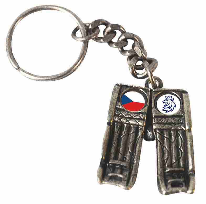 Hokejové reprezentace přívěšek na klíče Czech Republic concrete flag lion