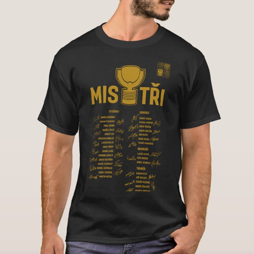 Hokejové reprezentace pánské tričko MISTŘI Ice Hockey World Championship Czechia MS 2024 GOLD EDITION Black