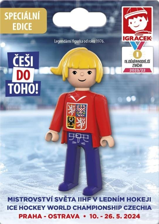 Hokejové reprezentace figurka woman ms hockey fan red
