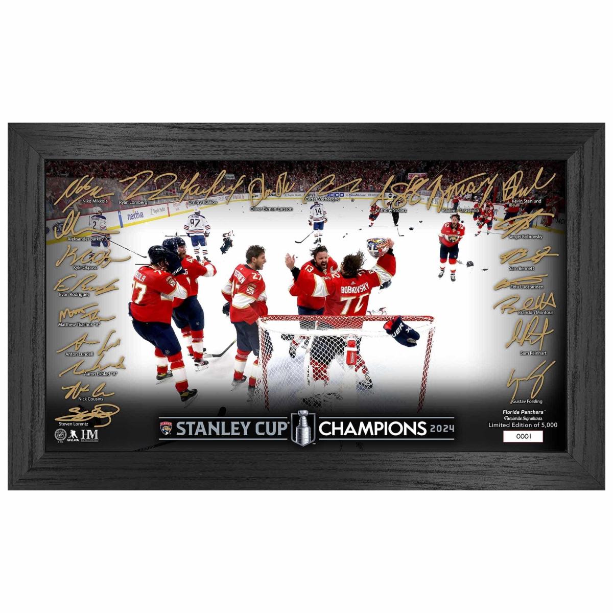 Florida Panthers sběratelská mince 2024 Stanley Cup Champions Signature Celebration Framed Photo