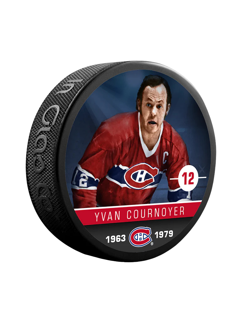 Montreal Canadiens puk Yvan Cournoyer #19 Souvenir Collector Hockey Puck