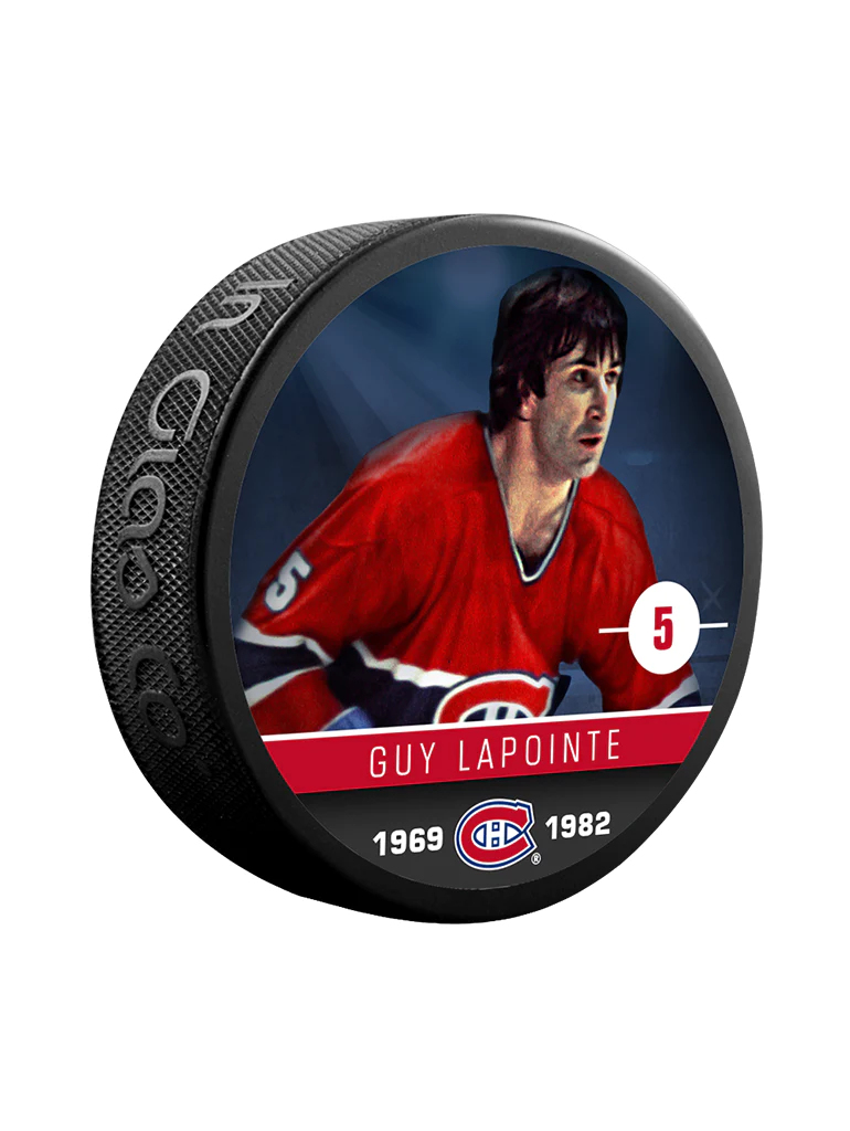 Montreal Canadiens puk Guy Lapointe #5 Souvenir Collector Hockey Puck