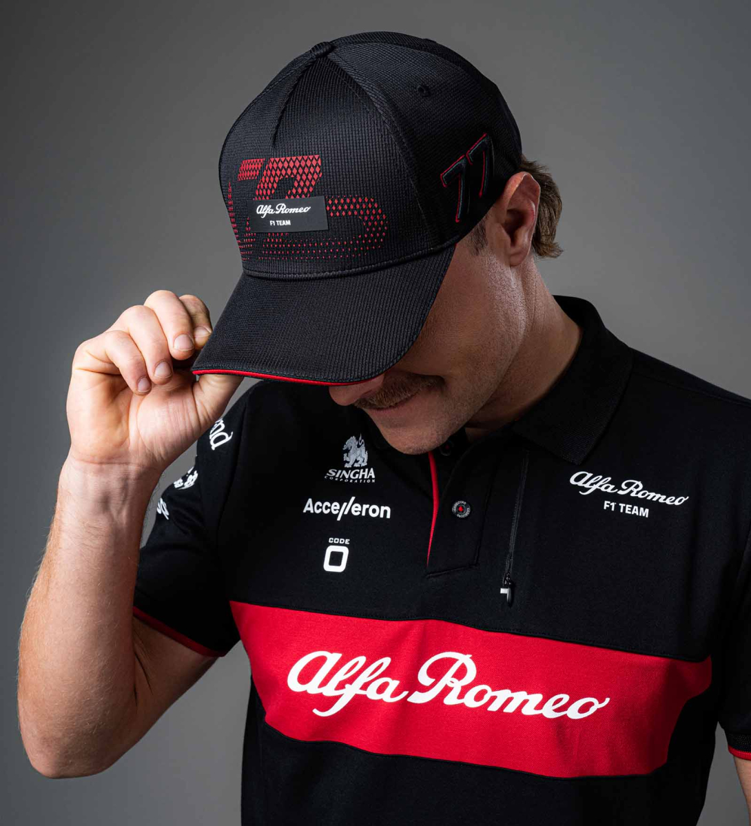 Alfa Romeo Racing čepice baseballová kšiltovka Driver official Valtteri Bottas black F1 Team 2023