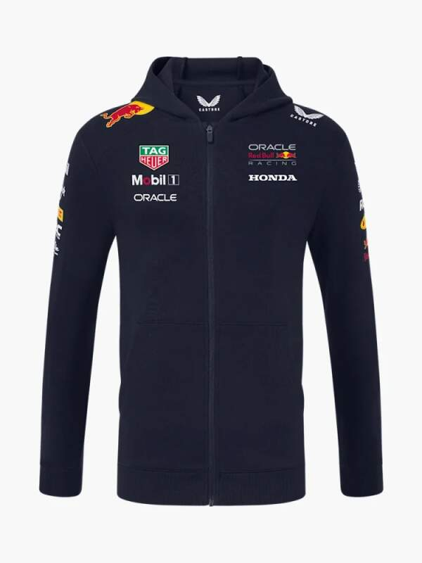 Red Bull Racing pánská mikina s kapucí official Teamline Replica zip navy F1 Team 2025