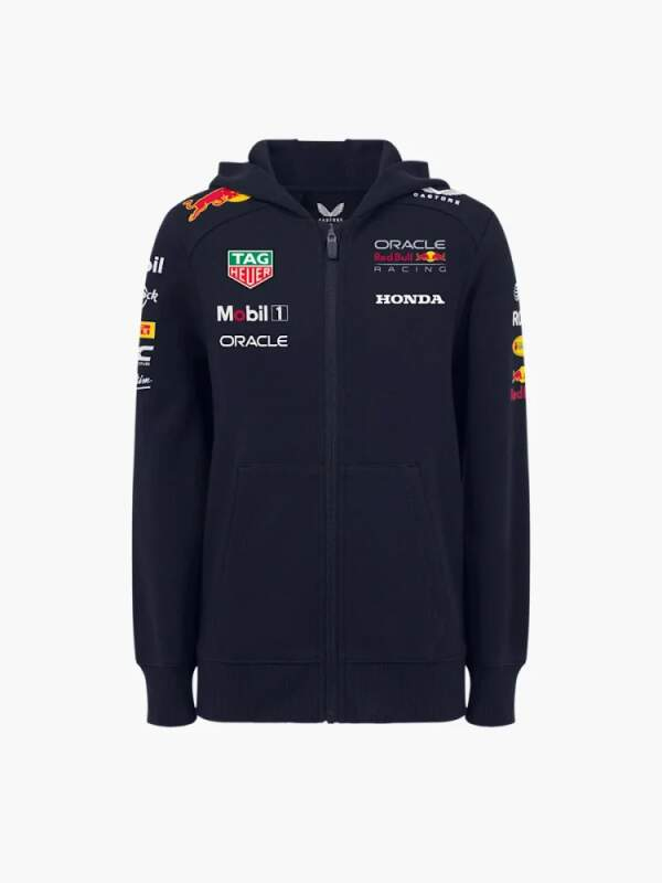 Red Bull Racing dětská mikina s kapucí official Teamline Replica zip navy F1 Team 2025