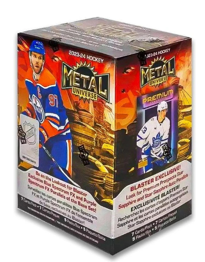 NHL boxy hokejové karty NHL 2023-24 Upper Deck Skybox Metal Universe Blaster Box