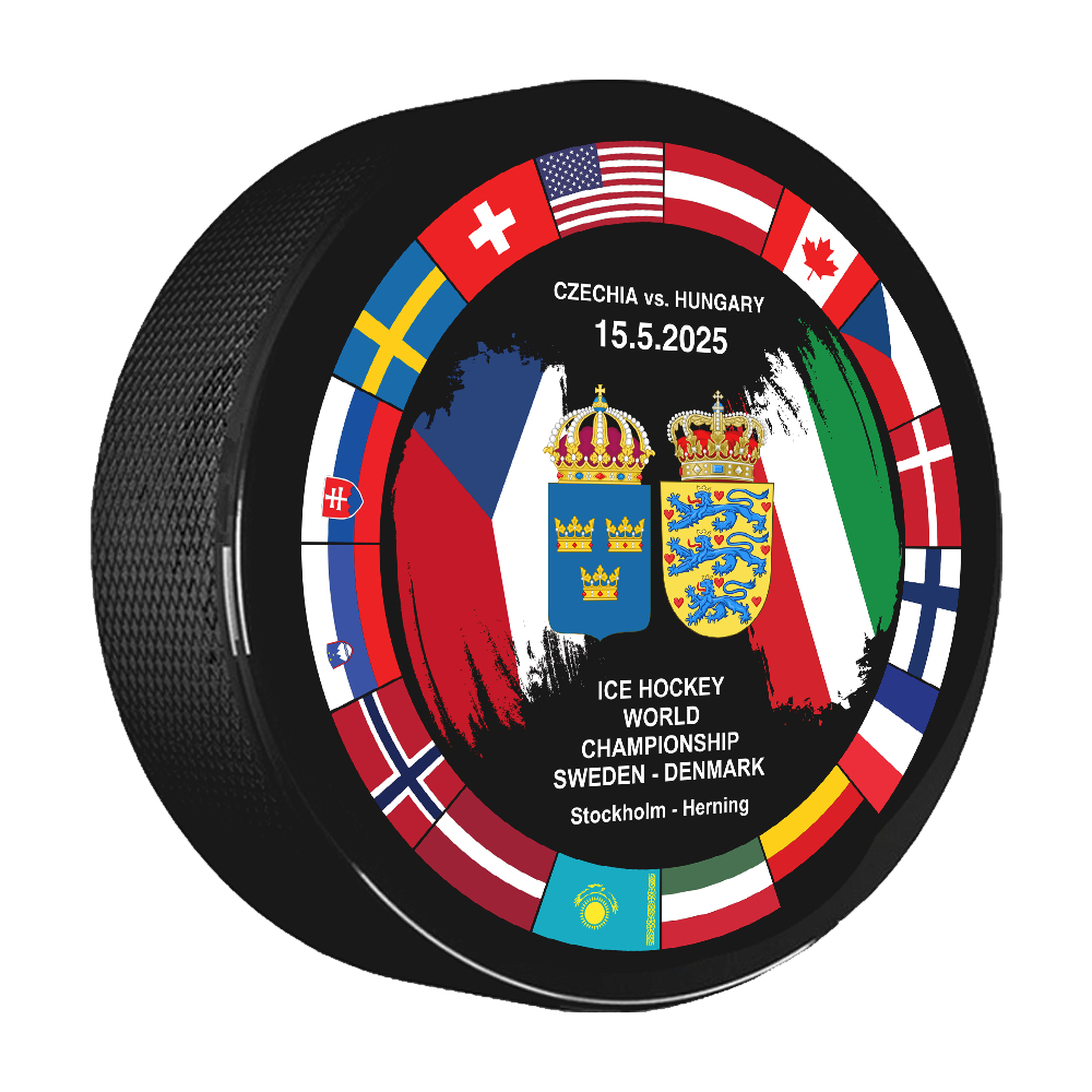 Hokejové reprezentace puk Ice Hockey World Championship Sweden | Denmark MS 2025 Dueling 15.05.2025 Czechia vs. Hungary