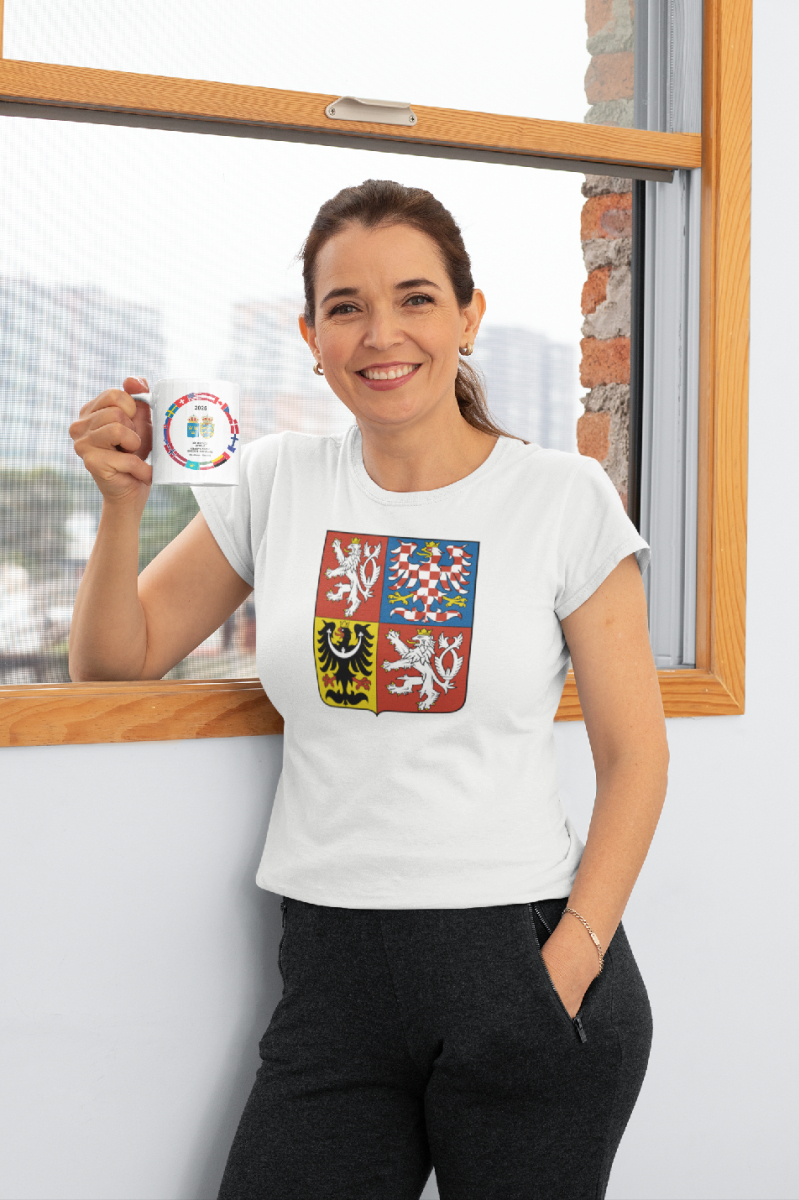 Hokejové reprezentace dámské tričko Czech Republic National Emblem 2025 White