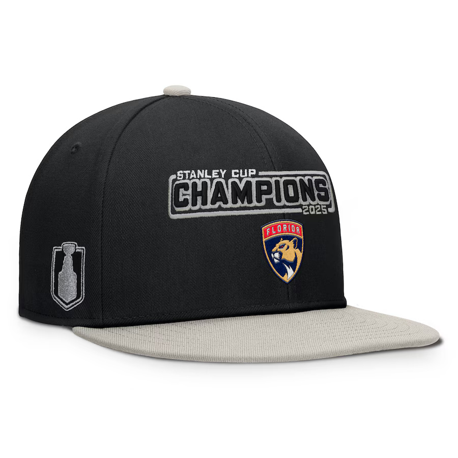 Florida Panthers čepice flat kšiltovka 2025 Stanley Cup Champions Snapback Hat black