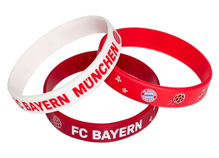 Bayern Mnichov 3pack gumový náramek KIDS red white