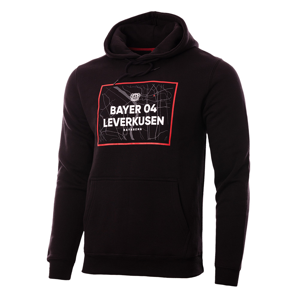 Bayer 04 Leverkusen pánská mikina s kapucí City Map