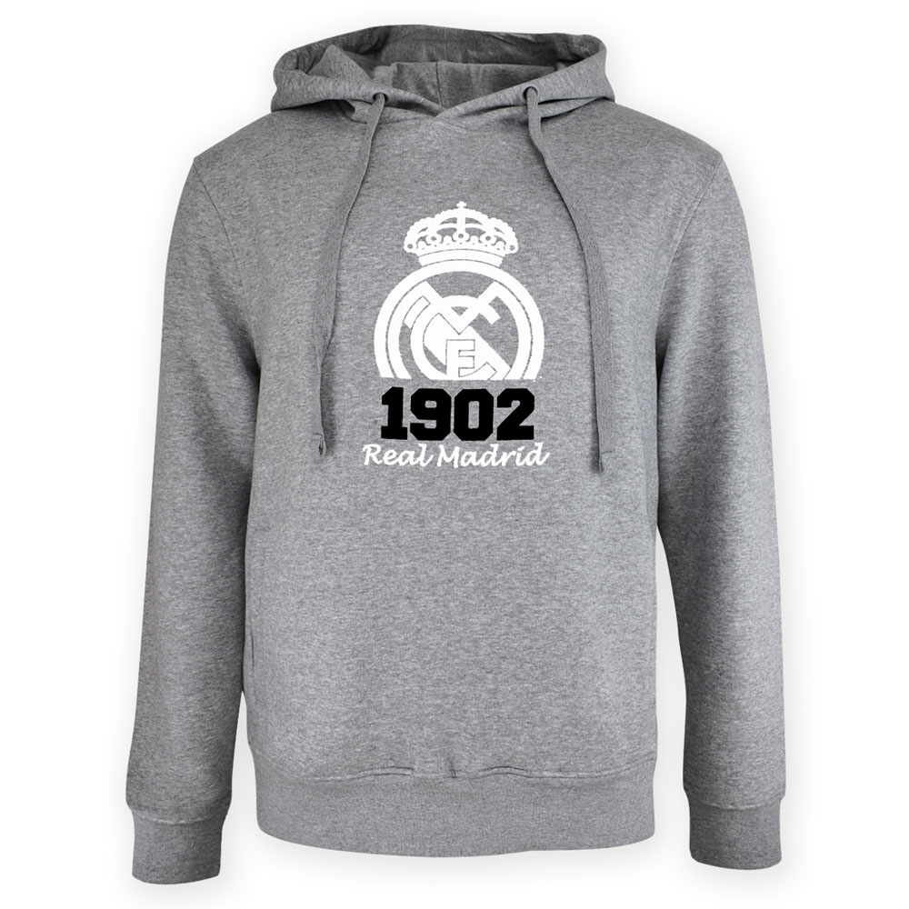Real Madrid pánská mikina s kapucí No21 Crest grey