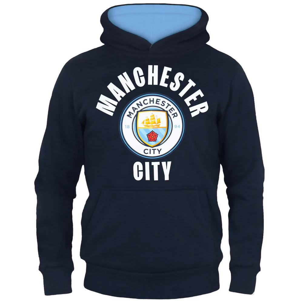 Manchester City dětská mikina s kapucí Hoody navy