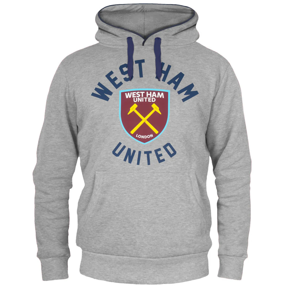 West Ham United pánská mikina s kapucí graphic grey