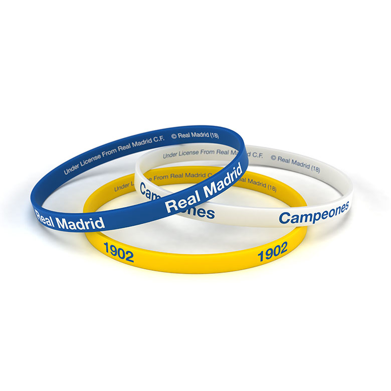 Real Madrid dětský gumový náramek 3pack Tricolor