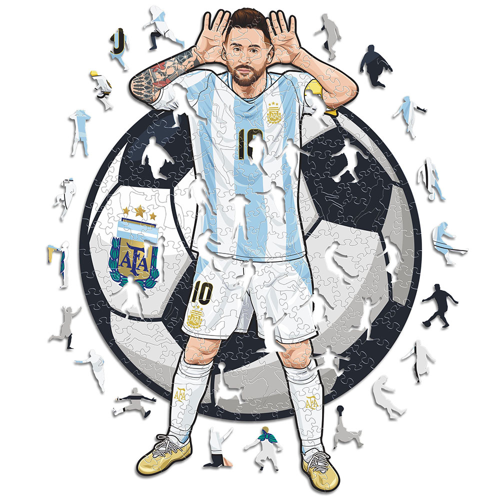 Fotbalové reprezentace dřevěné puzzle Argentina Messi 270 pcs