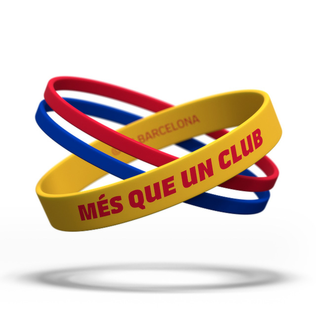 FC Barcelona dětský gumový náramek Locked yellow