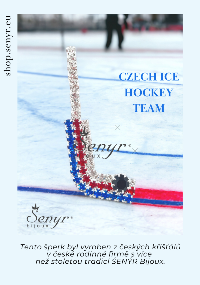 Hokejové reprezentace brož Czech Hockey Tricolor Silver Plated Hockey Stick