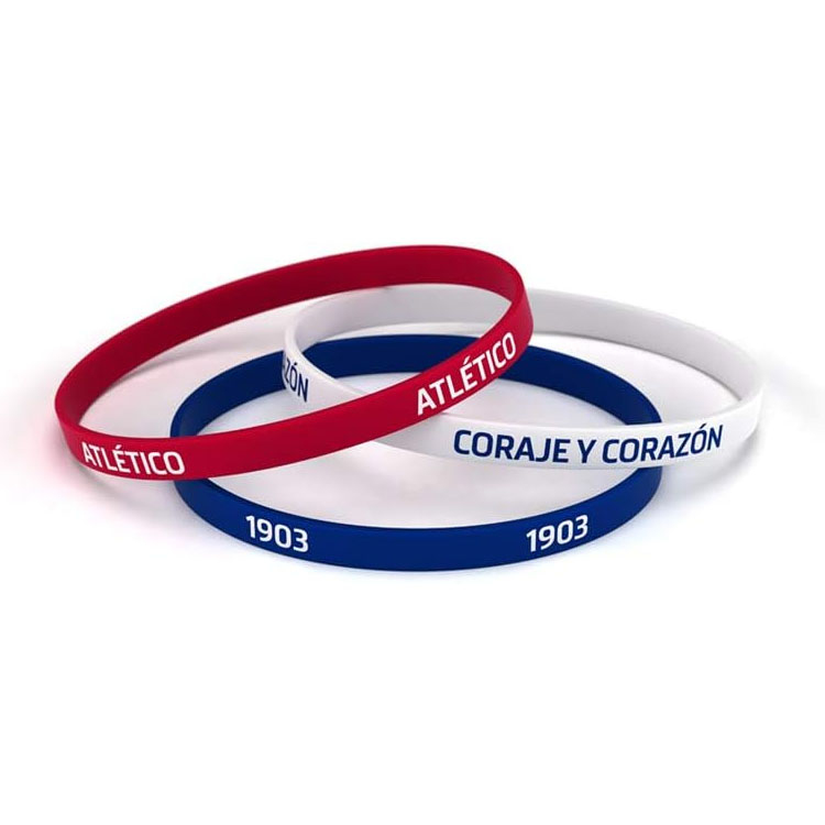 Atletico Madrid dětský gumový náramek 3pack Tricolor