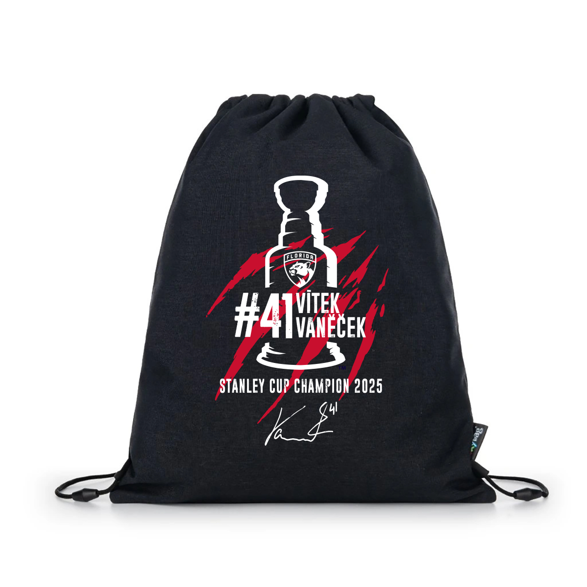 Florida Panthers pytlík gym bag Vítek Vaněček #92 Stanley Cup Champion 2025 black