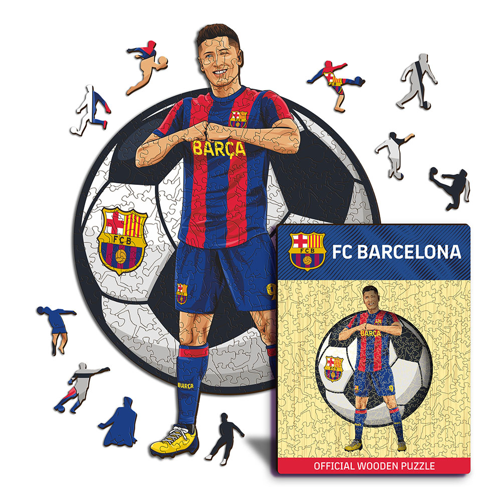 FC Barcelona dřevěné puzzle Lewandowski 150 pcs