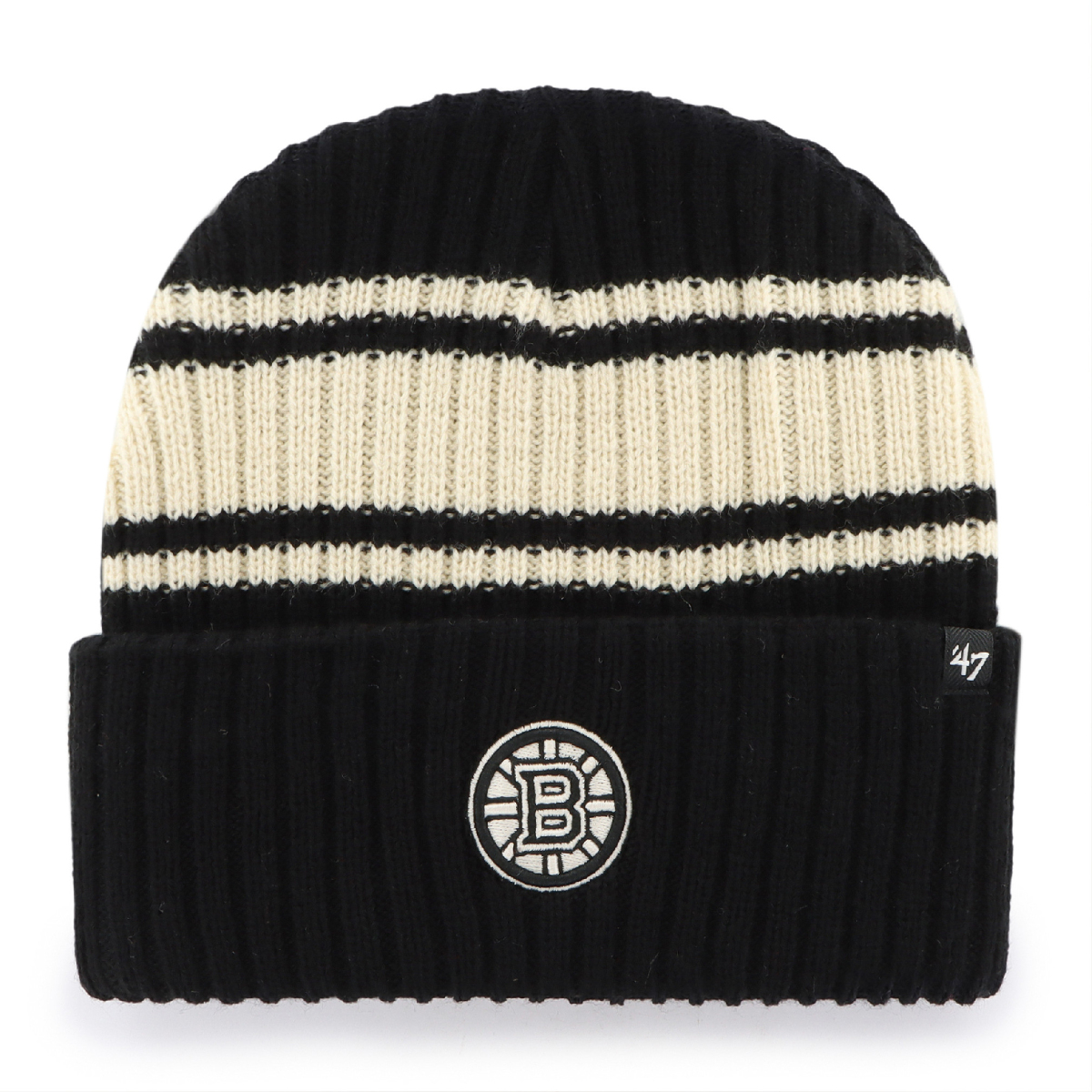 Boston Bruins zimní čepice Harbor Stripe 47 Cuff Knit Black