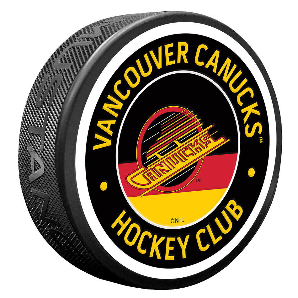 Vancouver Canucks puk Red Vintage Striped Textured