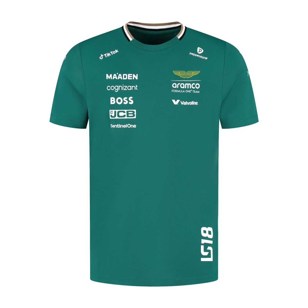 Aston Martin pánské tričko Stroll green F1 Team 2025