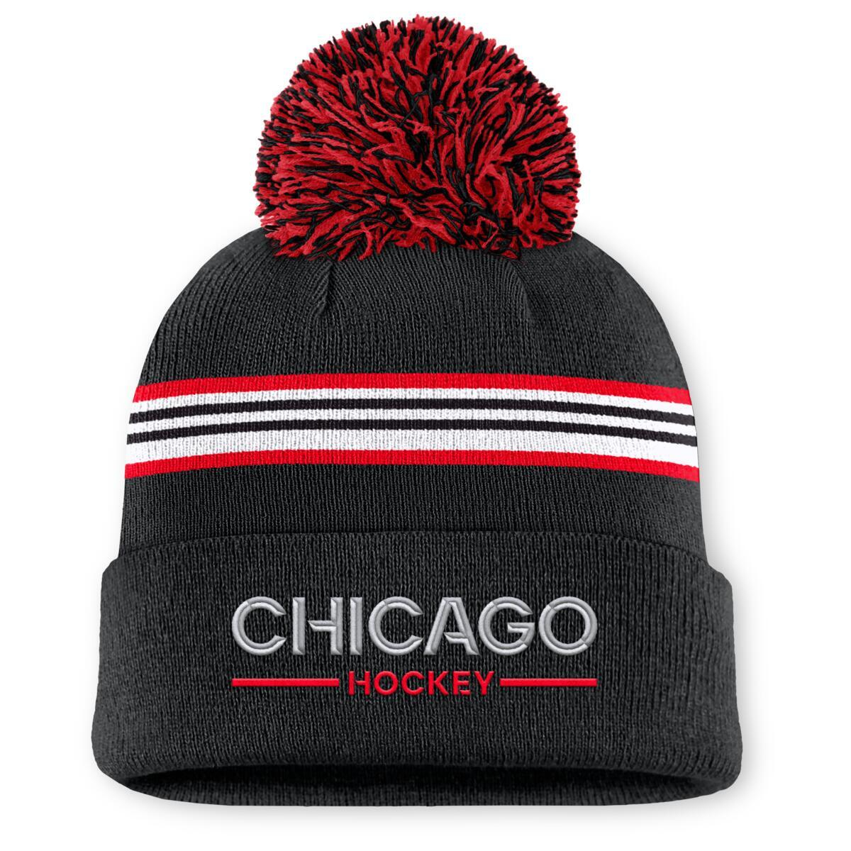 Chicago Blackhawks dámská zimní čepice Authentic Pro W/Cap Cuffed Pom Beanie