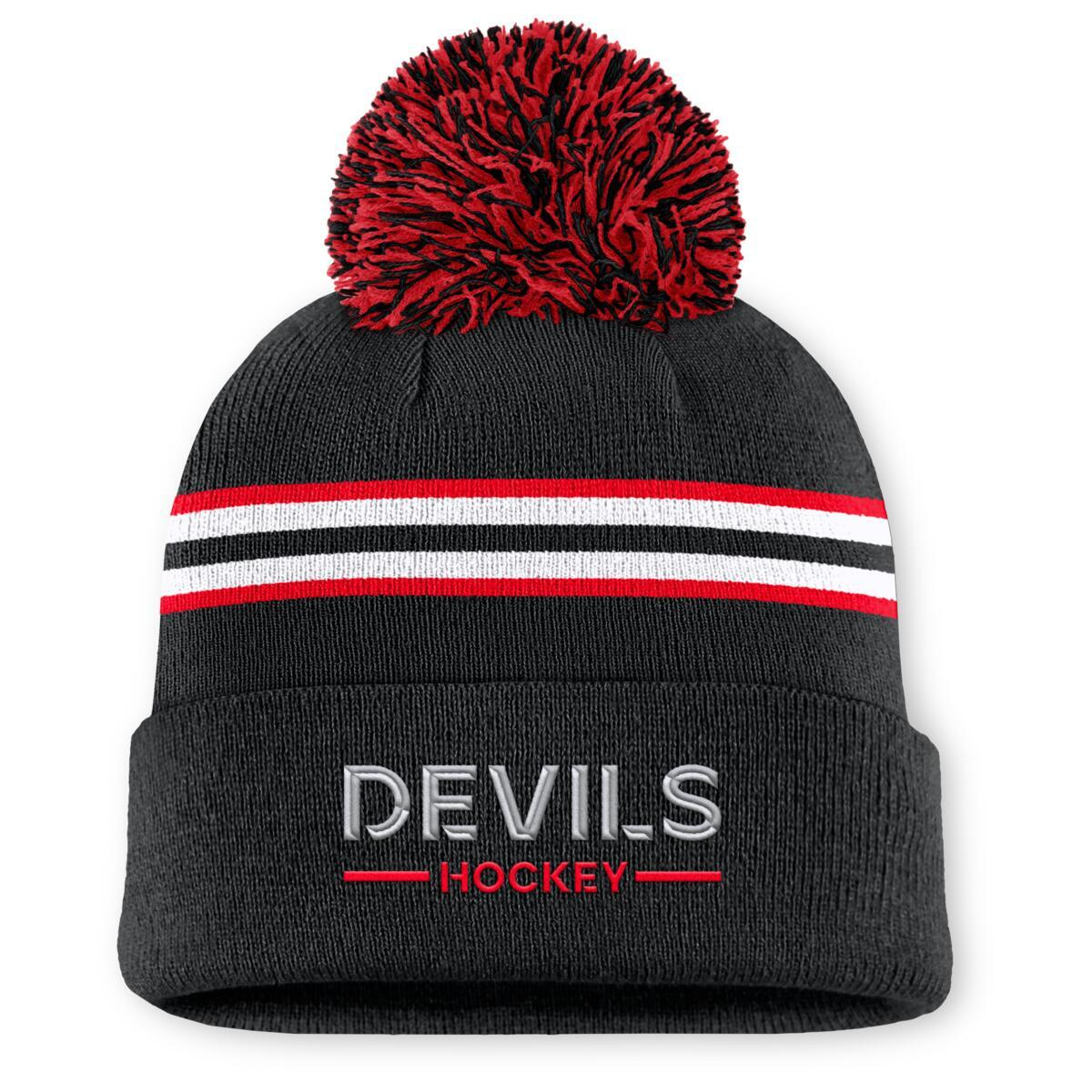 New Jersey Devils dámská zimní čepice Authentic Pro W/Cap Cuffed Pom Beanie