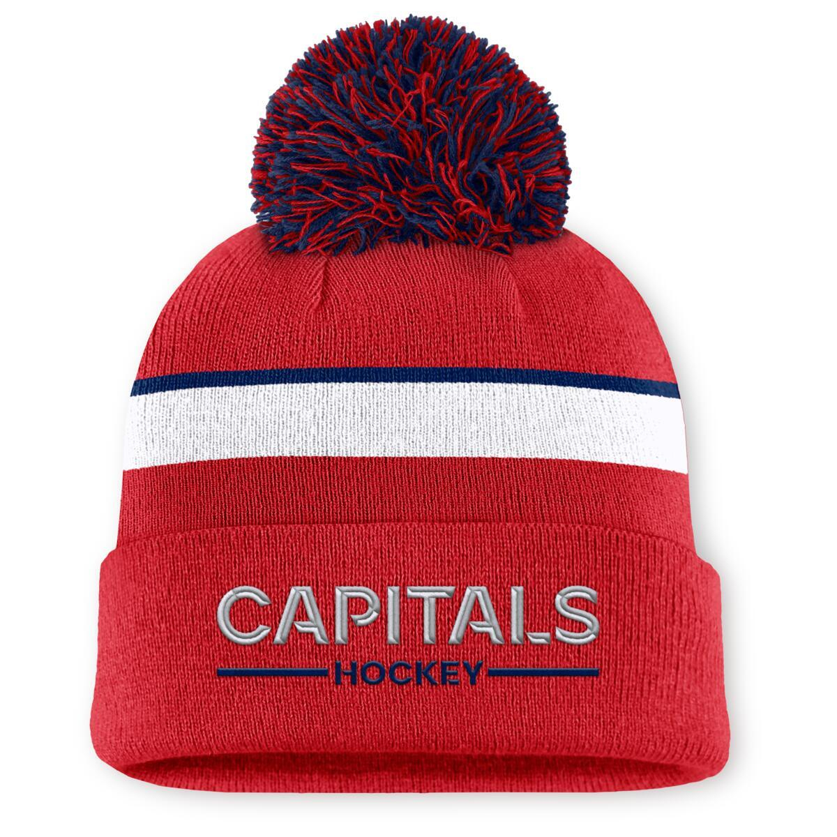 Washington Capitals dámská zimní čepice Authentic Pro W/Cap Cuffed Pom Beanie