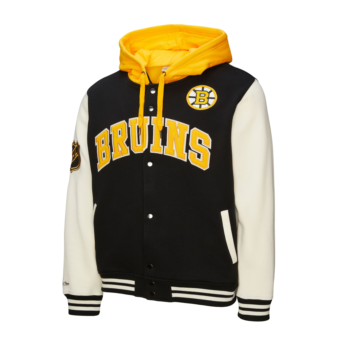Boston Bruins pánská mikina s kapucí Courtside Fleece Button Front Current Logo