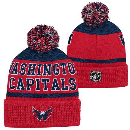 Washington Capitals dětská zimní čepice Puck Pattern Cuffed Pom