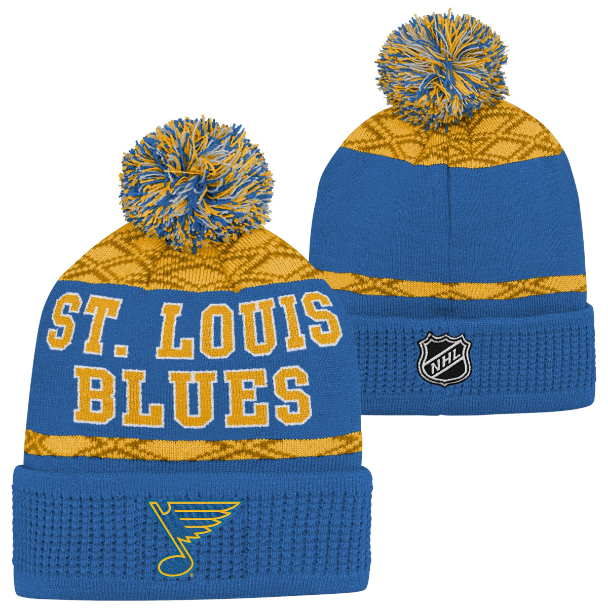 St. Louis Blues dětská zimní čepice Puck Pattern Cuffed Pom