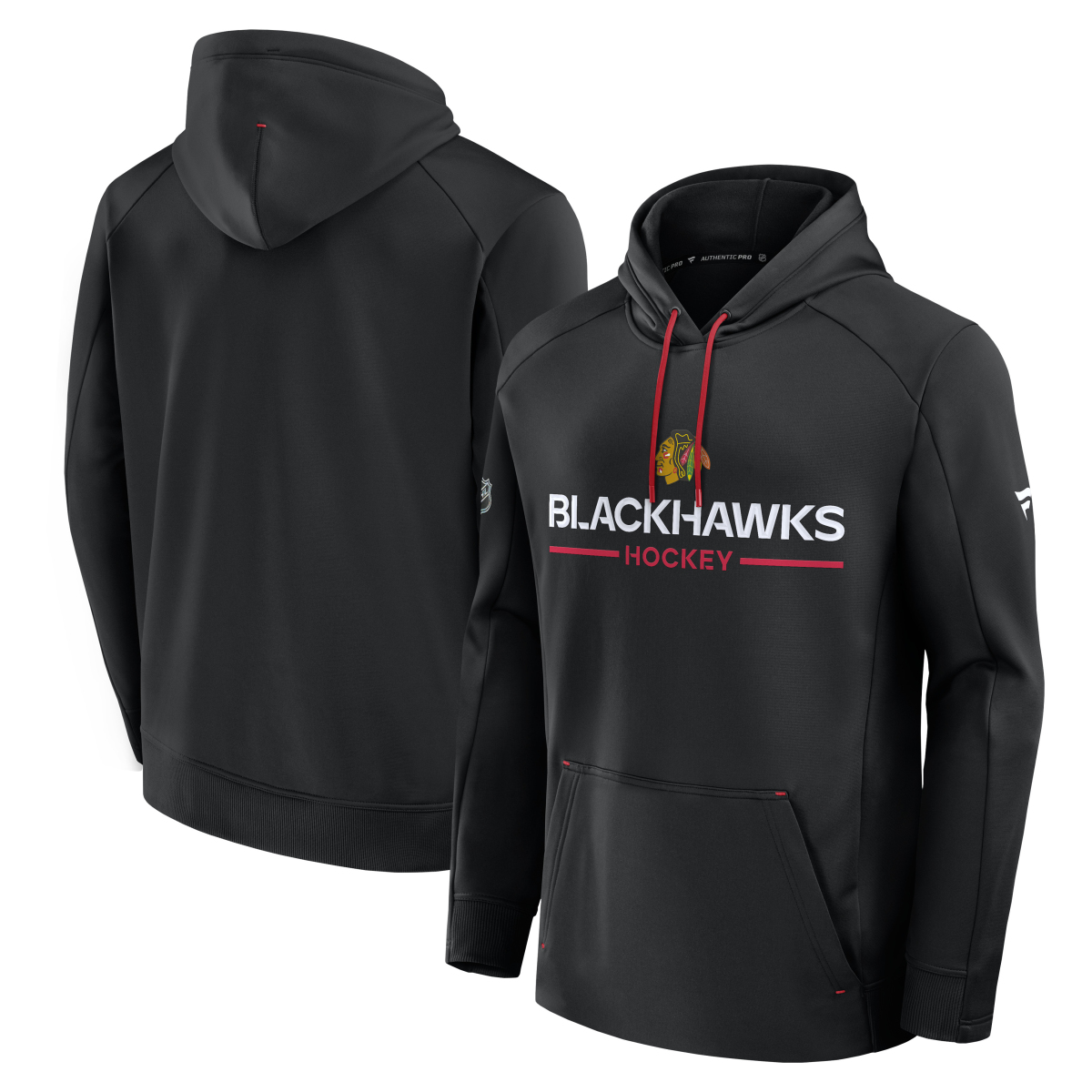 Chicago Blackhawks pánská mikina s kapucí Authentic Pro Rink Poly Fleece POH