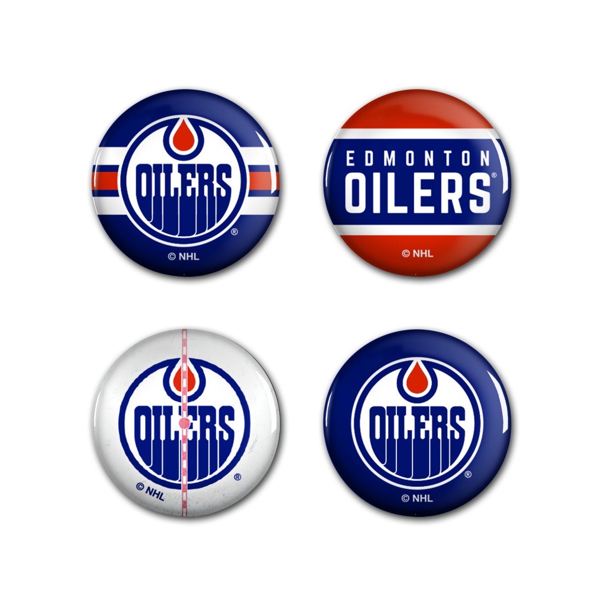 Edmonton Oilers placka Button 4 Pack