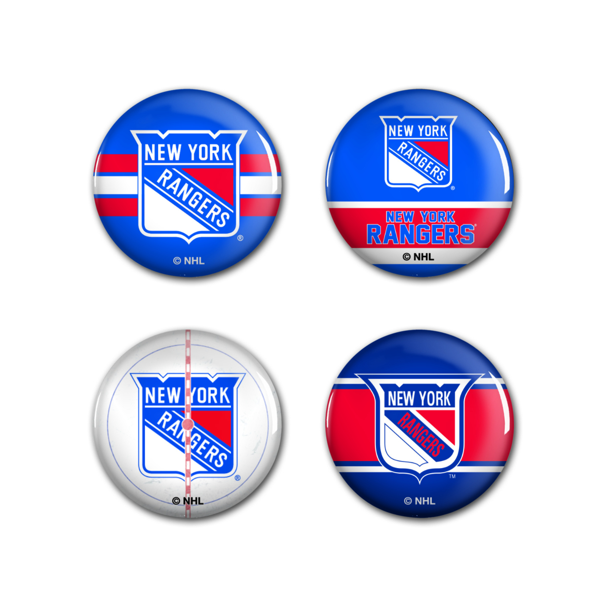 New York Rangers placka Button 4 Pack