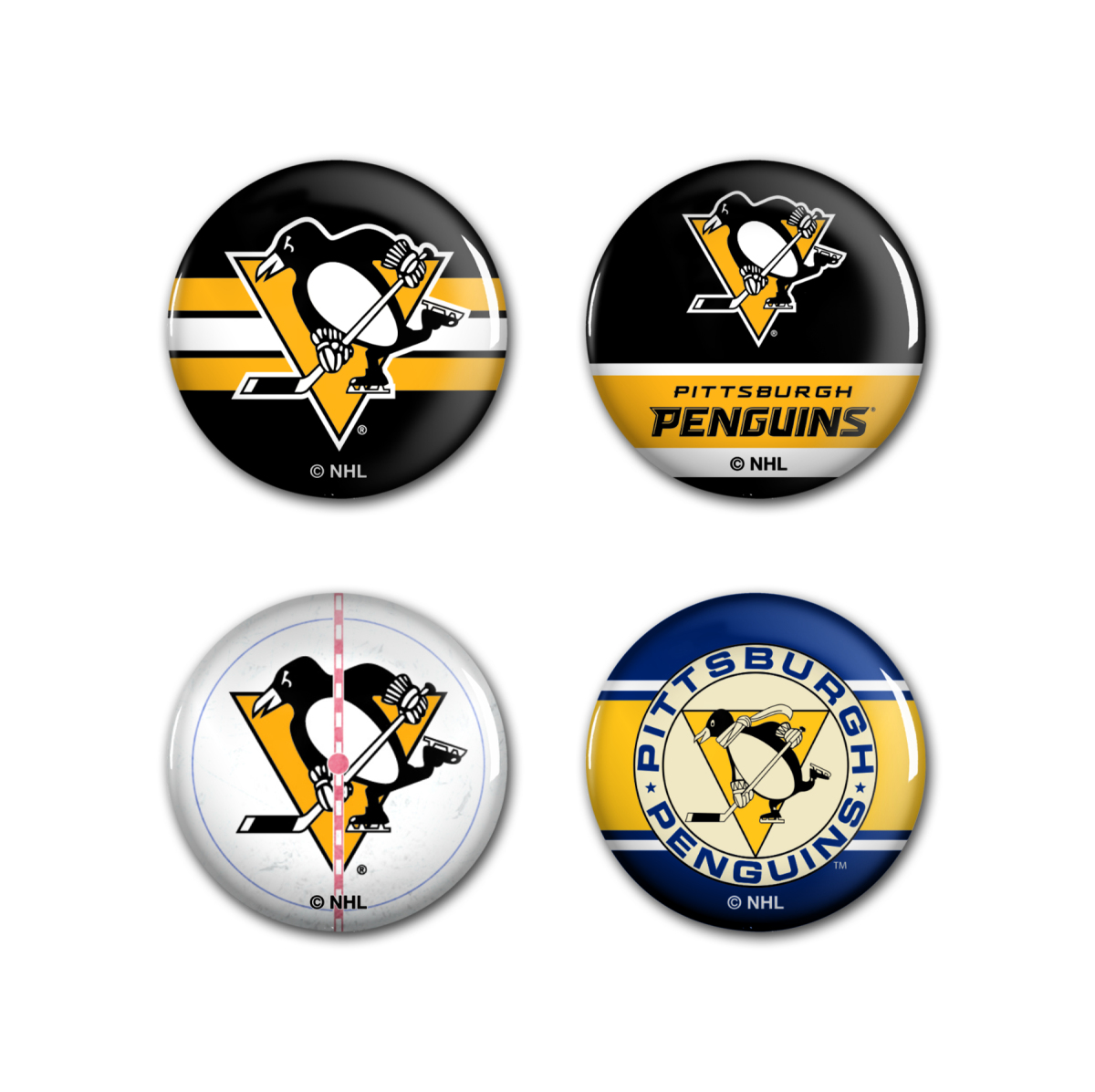Pittsburgh Penguins placka Button 4 Pack