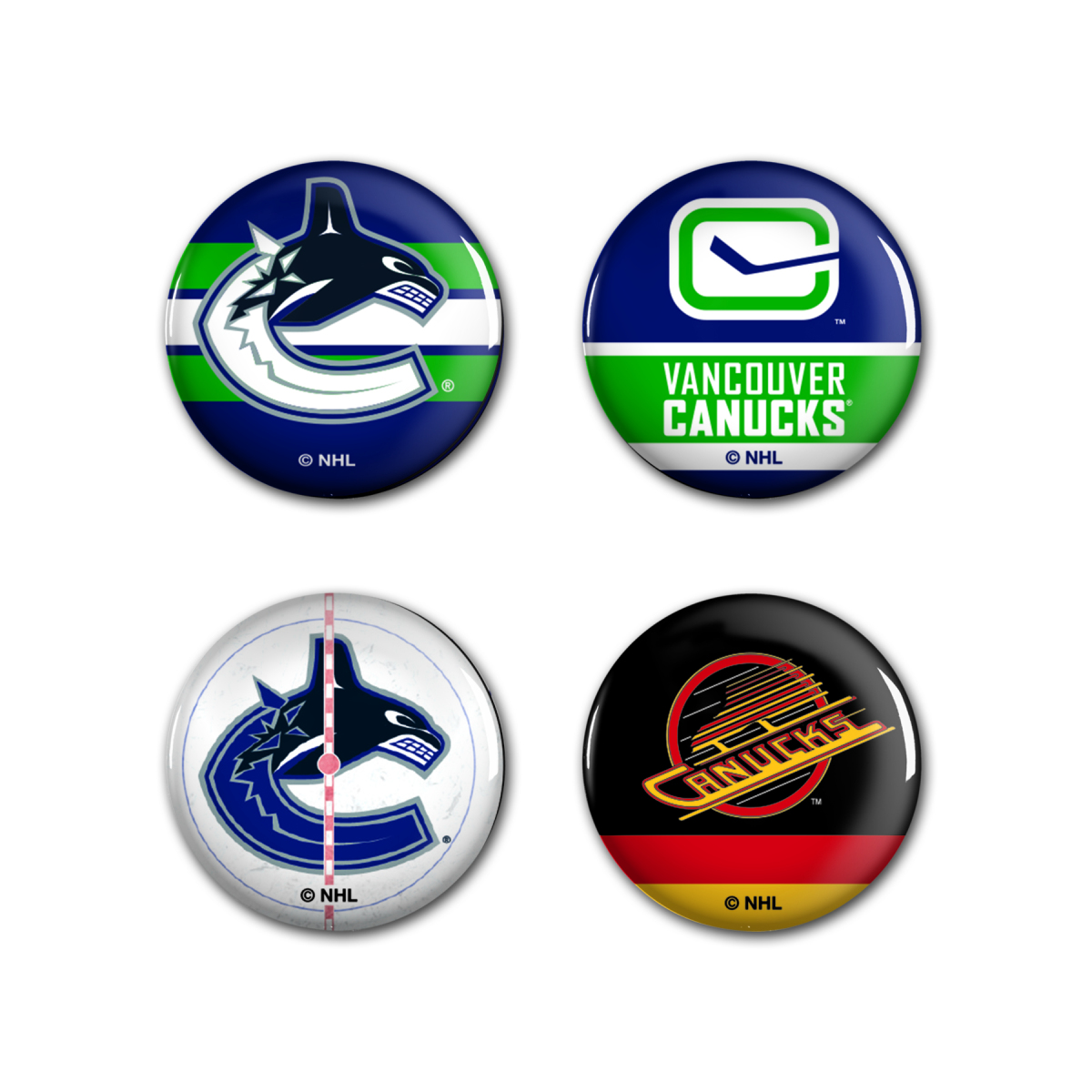 Vancouver Canucks placka Button 4 Pack