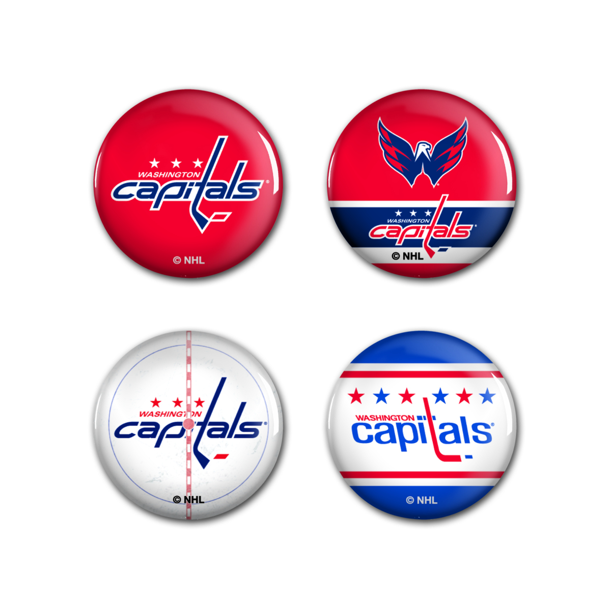 Washington Capitals placka Button 4 Pack